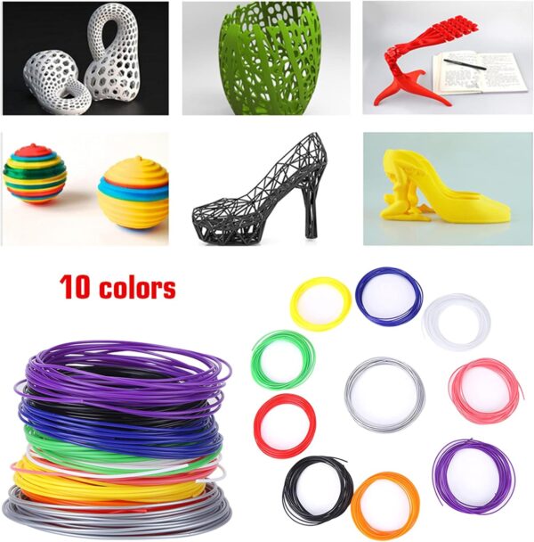 3D Pen Filament Refills, 10 Colors 1.75mm PCL Filament Refills for 3D Printer Printing Pen Low Temperature - Image 5