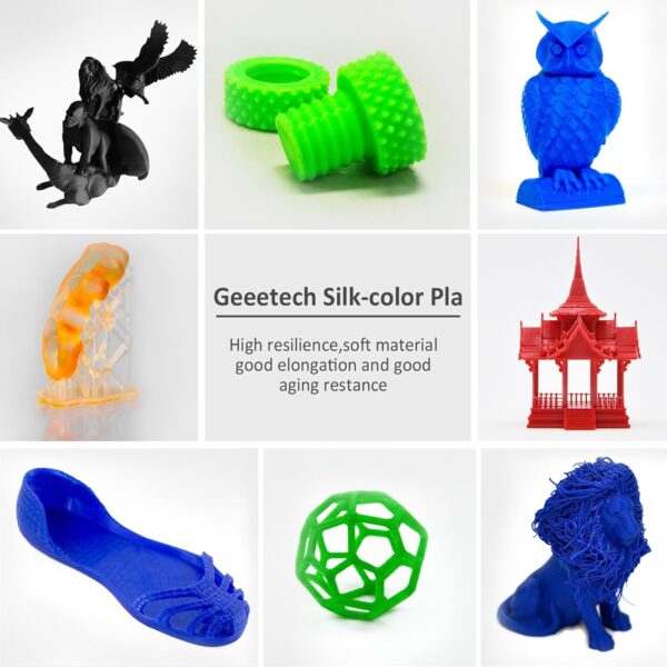 Geeetech Silk PLA Filament 1.75mm for 3D Printer , Metal-Like Shiny Consumable 1kg (2.2lbs) 1 Spool, Dimensional Accuracy +/- 0.03 mm, Silk Gold - Image 9
