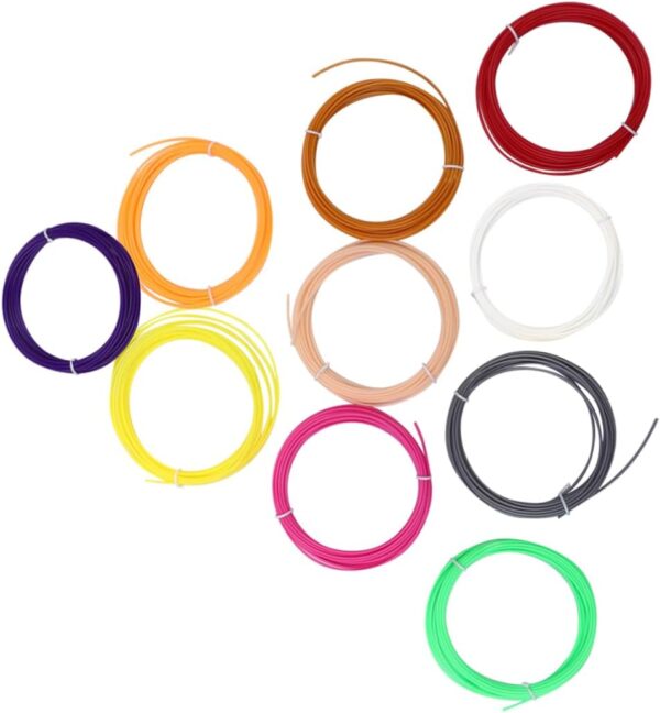 GLEAVI 2pcs 3D Pen Filament Refills 1.75mm Pla Printing Filament 10 Random Abs Colors 5m Pack - Image 3