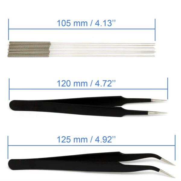 MMOBIEL 13 Pcs 3D Printer Nozzle Cleaning Tool Kit - 0.4mm Stainless Steel Needles incl 2 x Tweezers Filament Clog Cleaner 3D Printer Accessories - Image 3