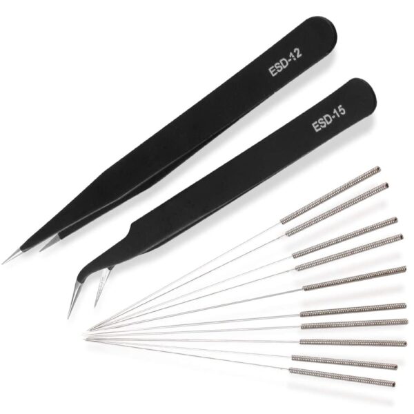 MMOBIEL 13 Pcs 3D Printer Nozzle Cleaning Tool Kit - 0.4mm Stainless Steel Needles incl 2 x Tweezers Filament Clog Cleaner 3D Printer Accessories - Image 7