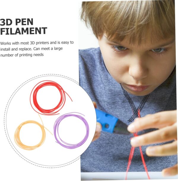 ABOOFAN 3D Pen Filament 1.75mm 3 Rolls Multifunction 3D Pen Consumables for Random Color - Image 9