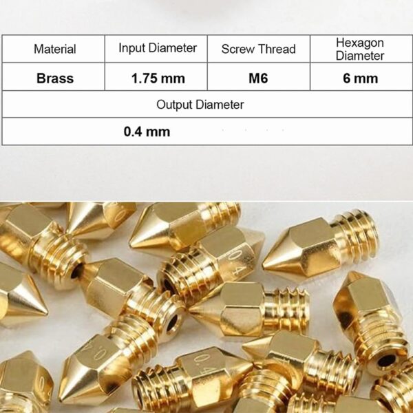 16Pcs Ender 3 Nozzles 0.4mm, MK8 Extruder Nozzles 0.4mm Compatible for Creality Ender 3 v2/Ender 3 Pro/Ender 3 Max/Ender 5 Pro/Ender 3 S1/Ender 3 Neo/CR-10 Series 3D Printer Brass Nozzles, - Image 3