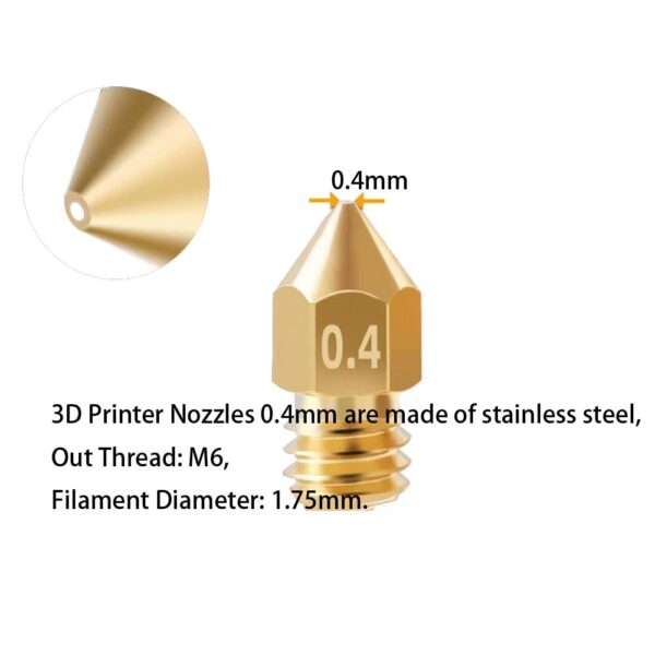 16Pcs Ender 3 Nozzles 0.4mm, MK8 Extruder Nozzles 0.4mm Compatible for Creality Ender 3 v2/Ender 3 Pro/Ender 3 Max/Ender 5 Pro/Ender 3 S1/Ender 3 Neo/CR-10 Series 3D Printer Brass Nozzles, - Image 6