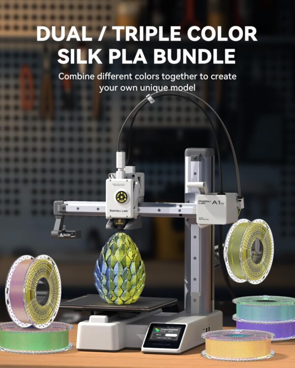 SUNLU 3D Printer Filament Bundle, Silk Filament Multicolor, Individually Vacuum Packed, Dual Color*5, Triple Color *3, 2kg in Total - Image 7