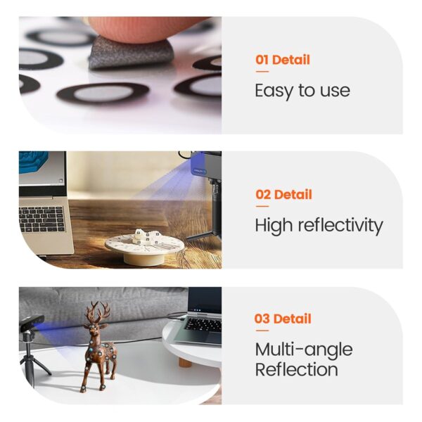 YOOPAI 6.0 mm 3D Scanning Markers for 3D Scanners, 3D Scanning Marker Dot Stickers, Diffuse Markers for 3D Scanners (10 Sheets of 500 dots) - Image 3