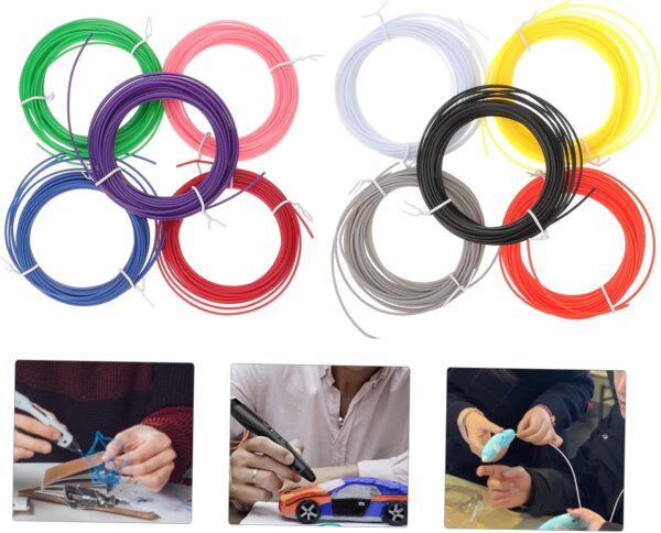10pcs Plastic 3D Pen Filament Printing Supplies Pla Filament Gold White Pla Bundle 3D Pen - Image 4