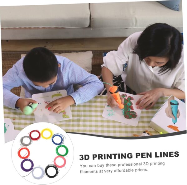 10pcs Plastic 3D Pen Filament Printing Supplies Pla Filament Gold White Pla Bundle 3D Pen - Image 6