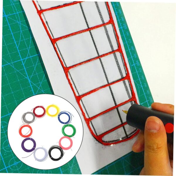 10pcs Plastic 3D Pen Filament Printing Supplies Pla Filament Gold White Pla Bundle 3D Pen - Image 7