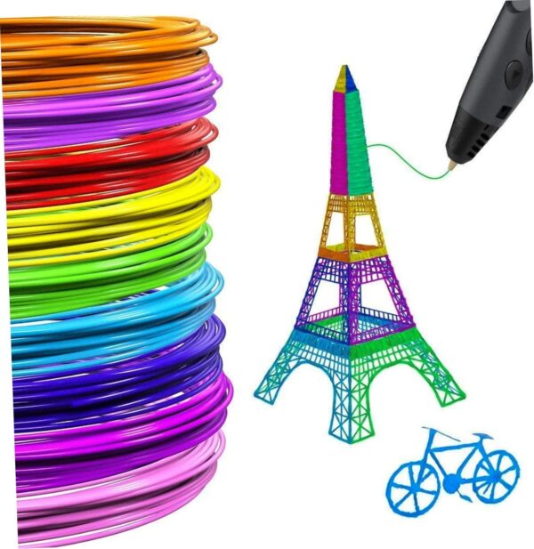 10pcs Plastic 3D Pen Filament Printing Supplies Pla Filament Gold White Pla Bundle 3D Pen - Image 8