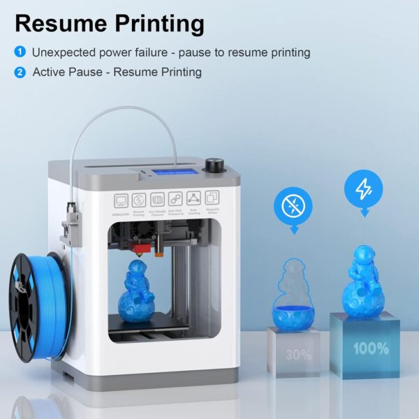 3D Printers Tina2 Basic, Fully Assembled and Auto Leveling 3D Printer for Beginners and Kids, Removable Magnetic Platform, High Precision Printing FDM Mini 3D Printer for Home and School - Image 5