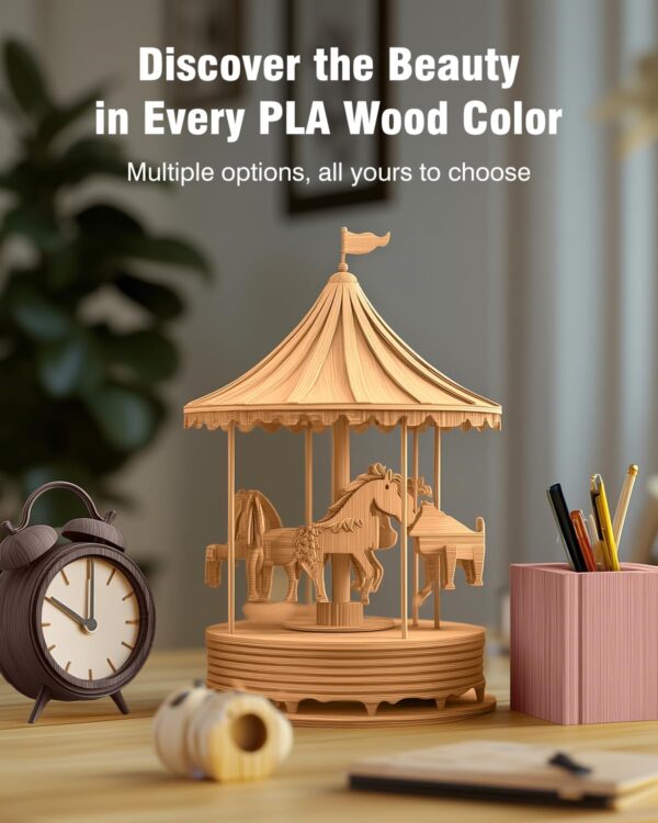 SUNLU Real Wood Fiber PLA Filament, Neatly Wound 1.75mm Dimensional Accuracy +/- 0.03mm, Fit Most FDM 3D Printers, 4kg in Total, 1kg per Spool, 4 Pack,（Wood+Fiber Cherry+Fiber Maple+Fiber Walnut） - Image 6