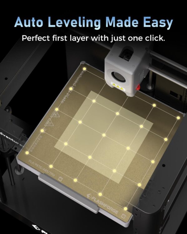 FLASHFORGE 3D Printer AD5M, CoreXY 600mm/s High-Speed Printer with 1-Click Auto Leveling, High-Temp Direct Drive Extruder, 3s Quick-Swap Nozzle, 220×220×220mm Build Volume - Image 3