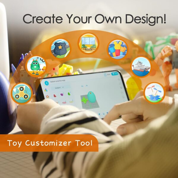 3D Printer for Kids, Beginner 3D Printer with 8 PLA Filament Set, Huge Toy Library & Modify, Wi-Fi & App Control, Create STEM Toys, High Precision, W/ 15+ Mini 3D Design Module, X-Maker Joy - Image 4