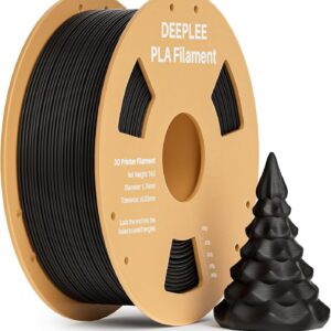 PLA 1.75mm 3D Printer Filament, Dimensional Accuracy +/- 0.02mm, Neatly Wound, No Clogging, Vacuum Package, Fits for Most FDM 3D Printers, Cardboard Spool 1kg Black