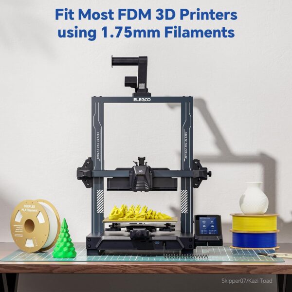 PLA 1.75mm 3D Printer Filament, Dimensional Accuracy +/- 0.02mm, Neatly Wound, No Clogging, Vacuum Package, Fits for Most FDM 3D Printers, Cardboard Spool 1kg Black - Image 7