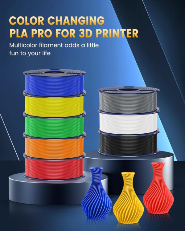 SUNLU PLA+2.0 3D Printer Filament Bundle, 4KG Upgrade PLA+ Filament 1.75mm, Tougher and Stronger, Dimensional Accuracy +/-0.02mm, 1KG per Spool, 4 Packs, Black - Image 7