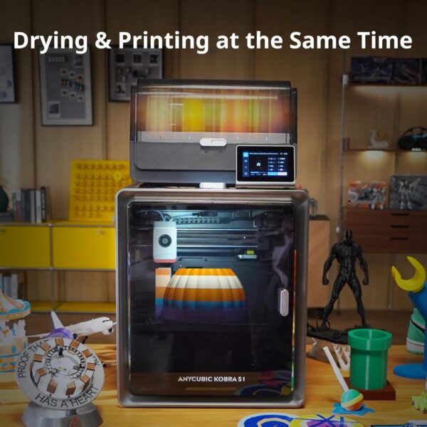 Anycubic Kobra S1 Combo 3D Printer, Multi-Color 3D Printer High Speed Max 600mm/s High Precision, Core XY Stable Structure Ultra-Quiet Printing Anycubic App One-Click Printing 250 * 250 * 250mm - Image 3