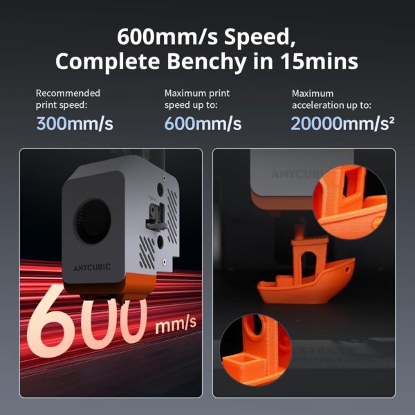 Anycubic Kobra S1 Combo 3D Printer, Multi-Color 3D Printer High Speed Max 600mm/s High Precision, Core XY Stable Structure Ultra-Quiet Printing Anycubic App One-Click Printing 250 * 250 * 250mm - Image 4