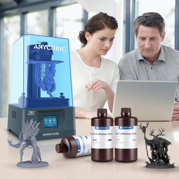 ANYCUBIC 3D Printer Resin, 365-405nm DLP UV-Curing Resin for Photon Ultra/Photon D2, High Precision and Fast Curing Craftsman Resin for DLP LCD SLA 3D Printing, 8K Capable (Grey, 1000g) - Image 7