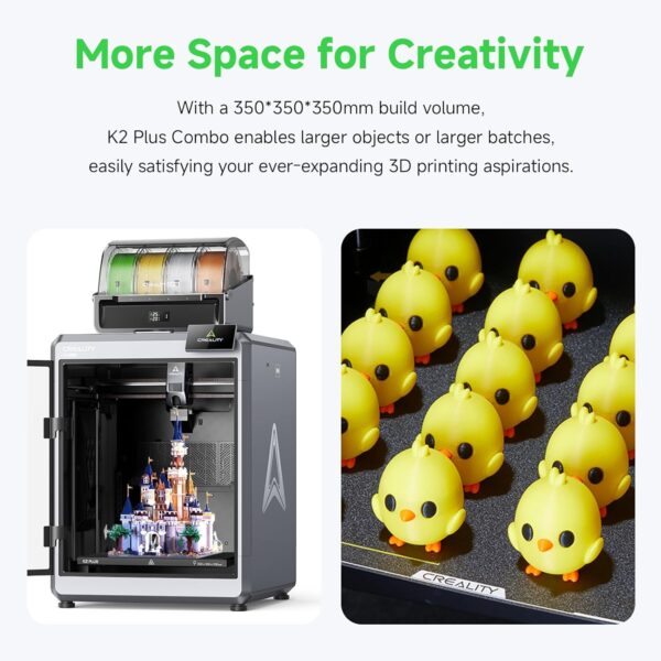 Creality K2 Plus Combo 3D Printer, Multicolor Printing Machine with 16 Colors, 600mm/s High-Speed Printing, Dual AI Camera for Monitoring, 350x350x350mm Build Volume& Filament System - Image 5