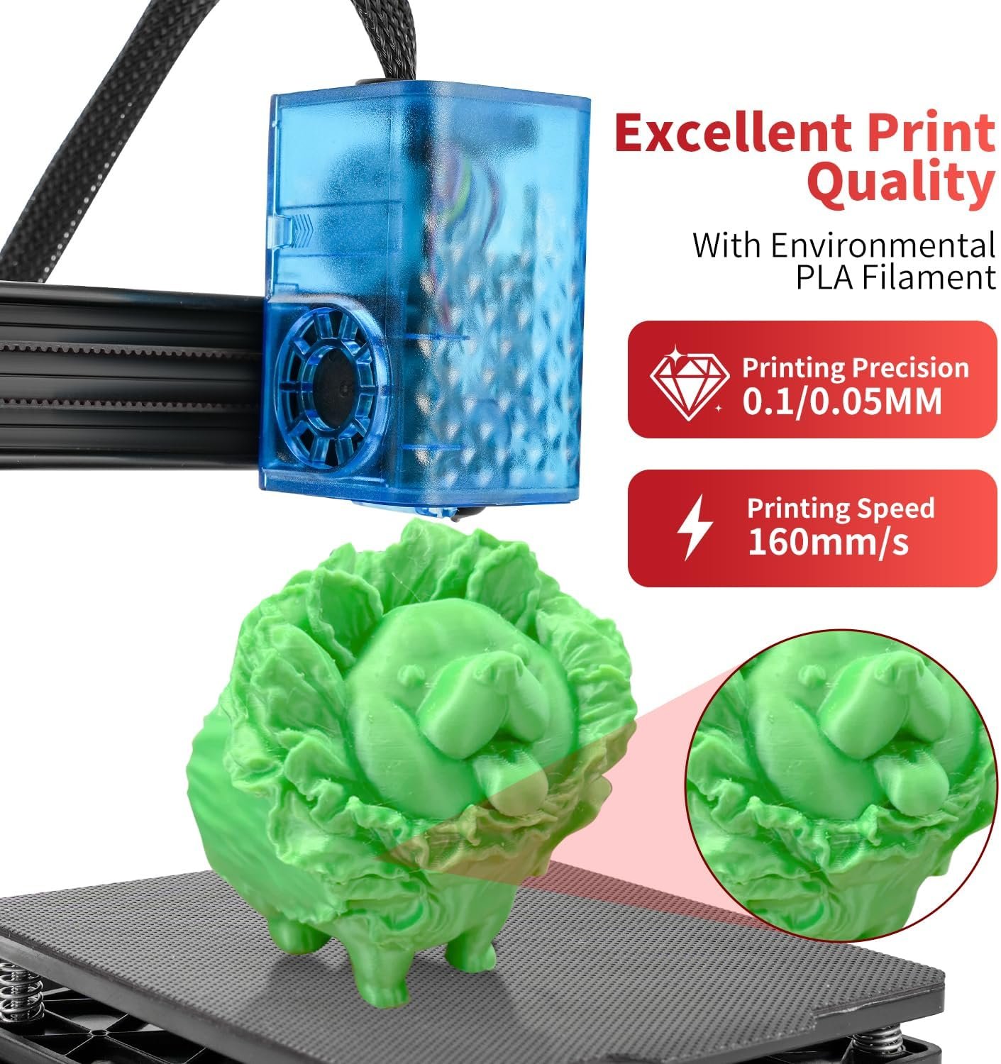 Mini 3D Printer for Beginners with 4 Colors PLA Filament, Portable FDM DIY 3D Printing Machine with TF Card Reader, Easy Setup, 0.4mm Nozzle, 1.75mm Filament, 100x100x100mm Print Size 6 Mini 3D Printer for Beginners with 4 Colors PLA Filament, Portable FDM DIY 3D Printing Machine with TF Card Reader, Easy Setup, 0.4mm Nozzle, 1.75mm Filament, 100x100x100mm Print Size - Image 6