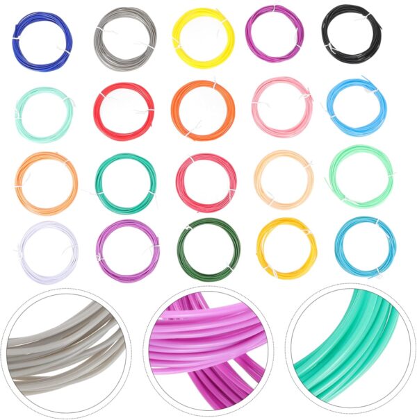 PartyKindom Smooth Printing 3D Pen Filament Refills by 1.75mm Pcl Filament 20 Color Assortment 5m Each Compatible 3D Pens - Image 3