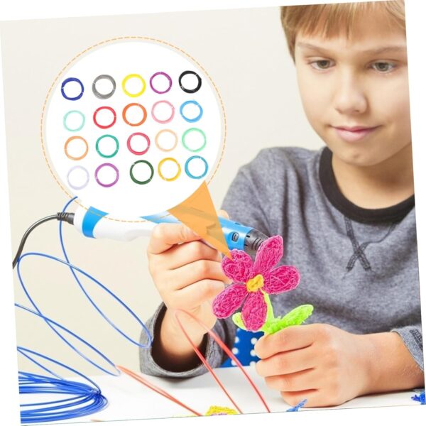 PartyKindom Smooth Printing 3D Pen Filament Refills by 1.75mm Pcl Filament 20 Color Assortment 5m Each Compatible 3D Pens - Image 6