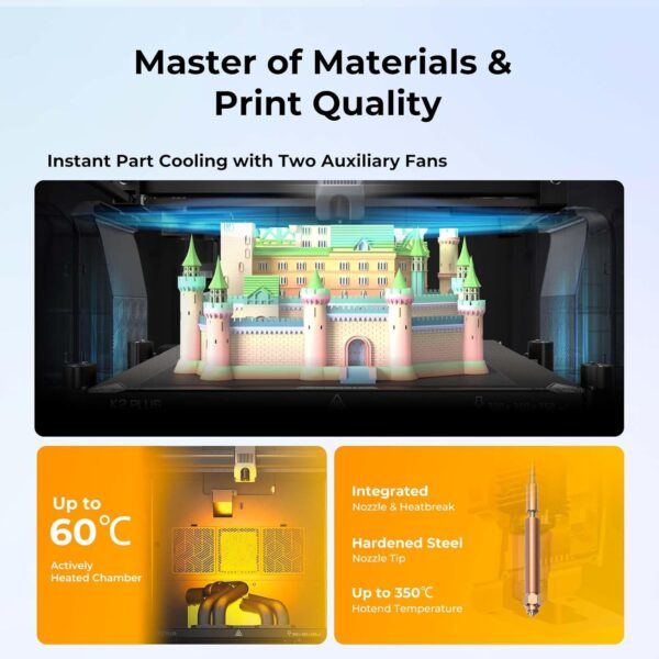 Creality K2 Plus Combo 3D Printer, Multi Color Printing with New CFS, Max 600mm/s Printing Speed, Full-auto Leveling, Next-Gen Direct Drive Extruder, Dual Al Camera, Build Volume 350 * 350 * 350mm - Image 3