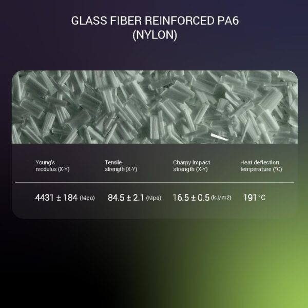 Polymaker Fiberon PA6-GF Glass Fiber Nylon Filament 1.75mm Grey 0.5kg, Fiberon PA6-GF Nylon Warp Free 1.75mm 3D Printing Filament - Image 4