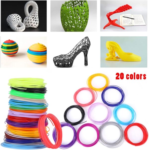3D Pen Filament Refill, 3D Pen PLA Filament, 20 Colors 3D Printer Filament for 3D Printer Printing Pen Low Temperature - Image 4