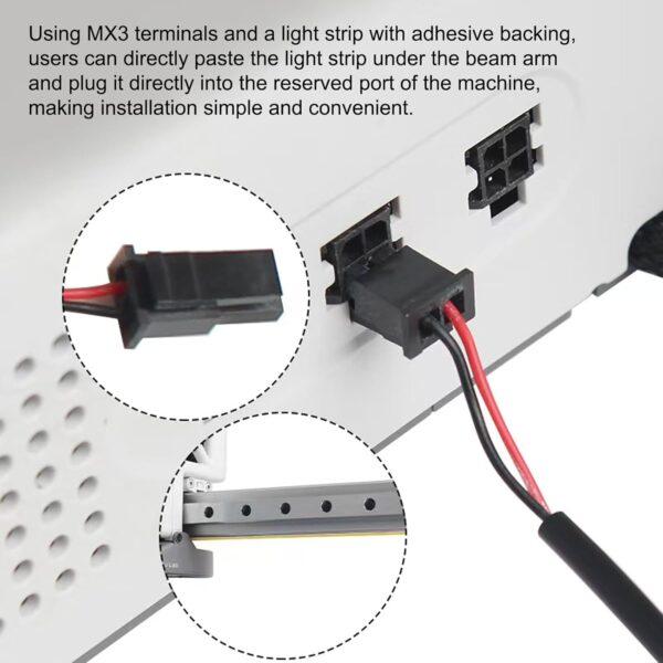 Led Light Strip for Bambu Lab A1 3D Printer Accessories 24V COB Light Bar Kit, Fill Light Ra95 24V Super Bright, Plug and Play Set, Flexible High Density Uniform Light (for BambuLab A1) - Image 4