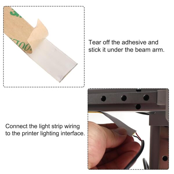 Led Light Strip for Bambu Lab A1 3D Printer Accessories 24V COB Light Bar Kit, Fill Light Ra95 24V Super Bright, Plug and Play Set, Flexible High Density Uniform Light (for BambuLab A1) - Image 5