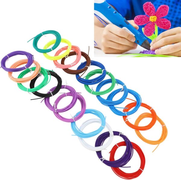 3D Printing Pen Filament 1.75mm | Low Temp PCL Material for Young Users/DIY/Crafts | 20 Vibrant Colors, Smooth & Non - Clogging | Trusted & Eco - Friendly Refill - Image 5