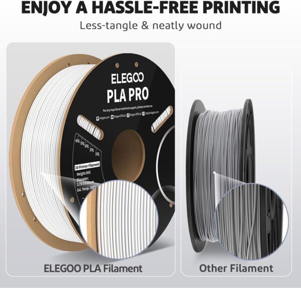ELEGOO PLA PRO Filament 1.75mm Green 1KG, 30-250mm/s Printing Speed Improved Rigidity 3D Printer Filament Dimensional Accuracy +/- 0.02mm, 1kg Spool (2.2lbs) - Image 4