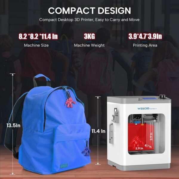 Tina2 Mini 3D Printers, WEEDO Fully Assembled 3D Printers for Kids, Fully Open Source and Auto Leveling, 3D Printer for Home Use, Flexible Printing Platform, Print Area 3.93x84.72x3.93 inch - Image 5