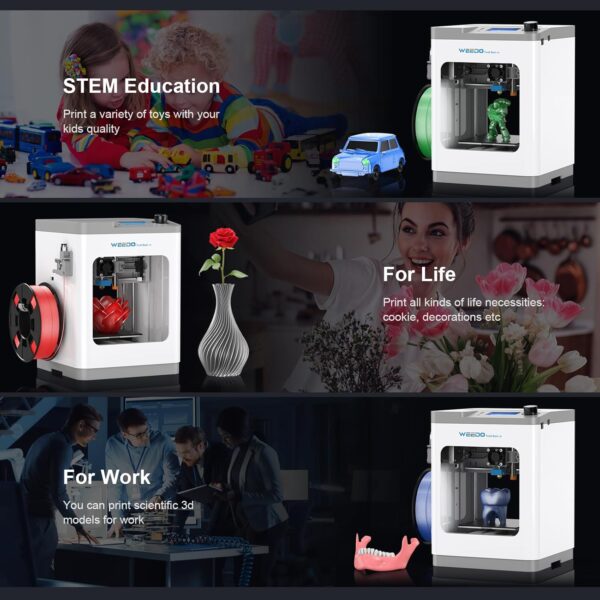 Tina2 Mini 3D Printers, WEEDO Fully Assembled 3D Printers for Kids, Fully Open Source and Auto Leveling, 3D Printer for Home Use, Flexible Printing Platform, Print Area 3.93x84.72x3.93 inch - Image 7