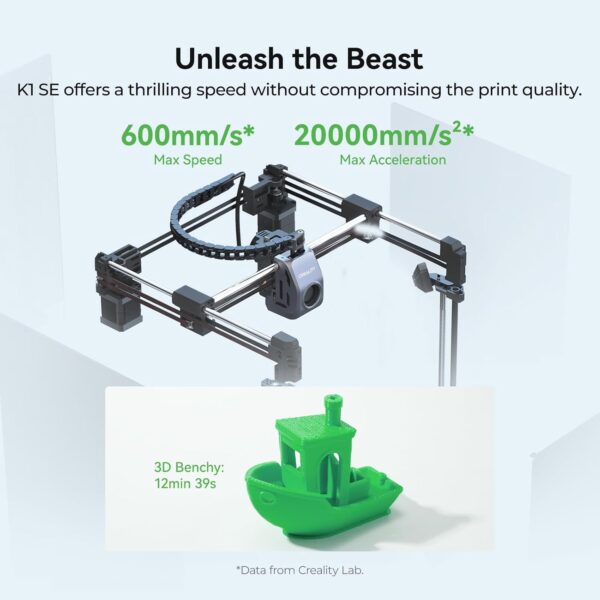 Creality 3D Printer, K1 SE Fully Assembled Auto Leveling FDM 3D Printers for Kids and Beginners, 600mm/s Max High-Speed Printing, Core XY All Metal Structure, Larger Print Size 250x220x220mm - Image 3