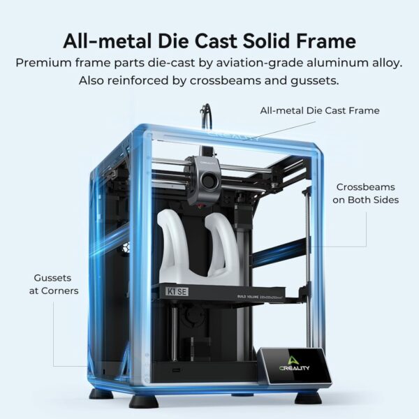 Creality 3D Printer, K1 SE Fully Assembled Auto Leveling FDM 3D Printers for Kids and Beginners, 600mm/s Max High-Speed Printing, Core XY All Metal Structure, Larger Print Size 250x220x220mm - Image 6