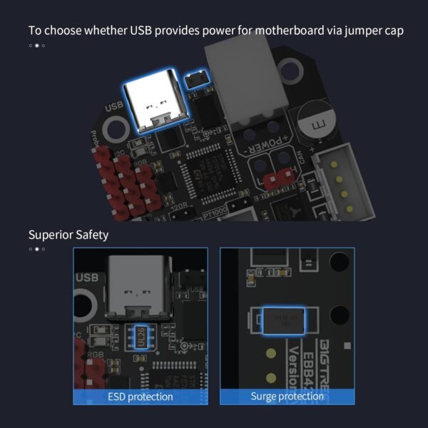BIGTREETECH EBB42 CAN Bus Toolboard with MAX31865, Extruder Breakout Borad for Nema 17 42mm Stepper Motor, Adaptor Board for Connecting Klipper Expansion Device - Image 6