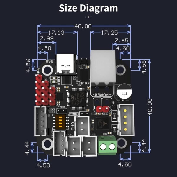 BIGTREETECH EBB42 CAN Bus Toolboard with MAX31865, Extruder Breakout Borad for Nema 17 42mm Stepper Motor, Adaptor Board for Connecting Klipper Expansion Device - Image 9
