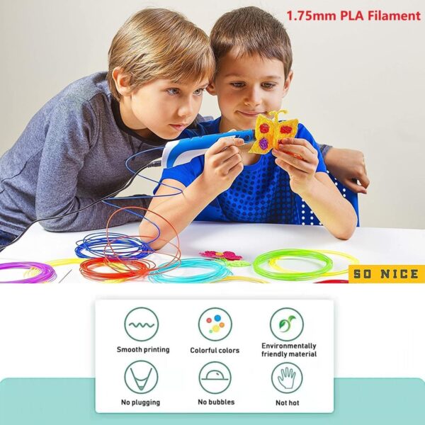3D Pen Filament Refills, 1.75mm 3D Printer Filament, 24 Colors 3D Drawing Pen Refill, Each Color 16.5 Feet, Total 396 Feet, 3D Pen Colors Pack for Kids & Adults (24 Colors) - Image 4