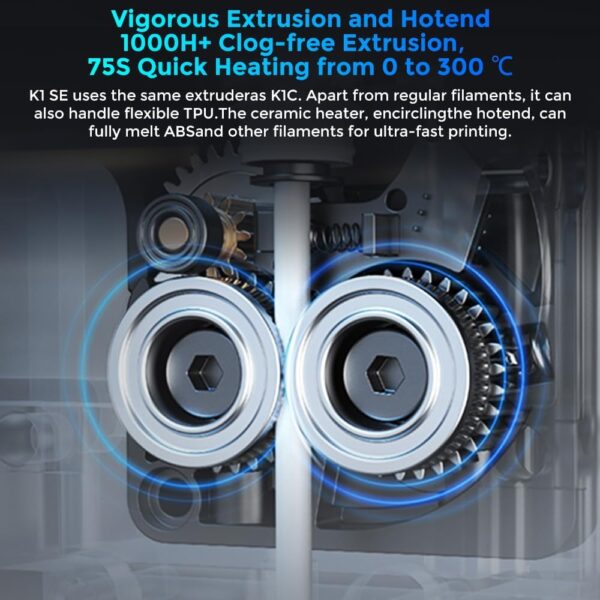 Creality K1 SE 3D Printer, with 600 mm/s Printing Speed CoreXY Auto Leveling and Z-Offset, 300℃ Dual-Gear Direct Extruder Full Metal Die Cast Upgraded K1, Printing Size 8.66x8.66x9.84 inch - Image 3