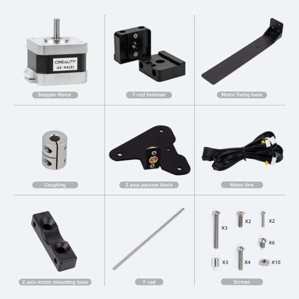 Creality 3D Printer Ender 3 Dual Z-axis Upgrade Kit with Lead Screw, Metal Power Supply Holder and Stepper Motor, 3D Printers Dual Screw Rod Upgrades Kit for Ender 3, Ender 3 Pro, Ender 3 V2 - Image 8