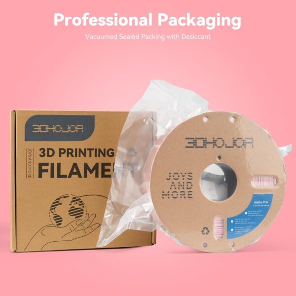 Matte PLA Filament 1.75mm, Upgrade 1kg Cardboard Spool PLA Filament 1.75 PLA 3D Printing Filament, Print with Most 3D Printers Using 3D Filament-Peach Pink - Image 5