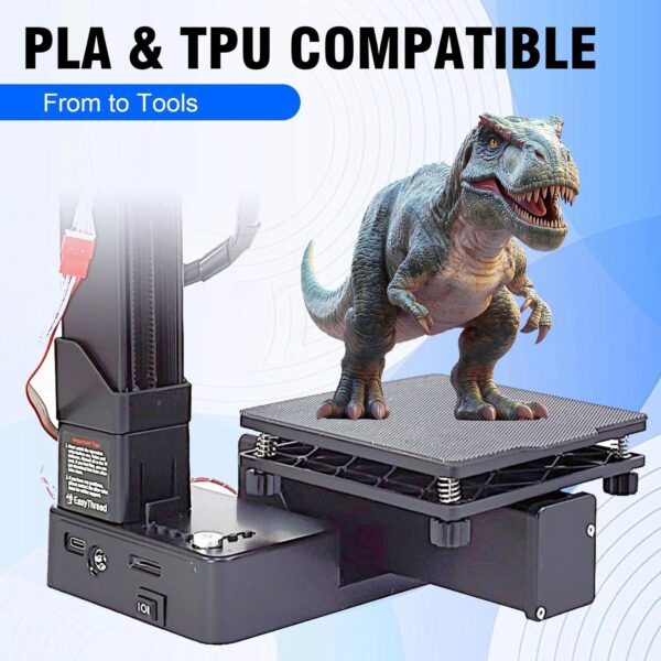 K10 Small Entry Level Portable 3D Printer - Compact FDM 3D Printer with Removable Build Plate, 100x100x100mm Build Volume, Easy-to-Use Design for Beginners (Black) - Image 3
