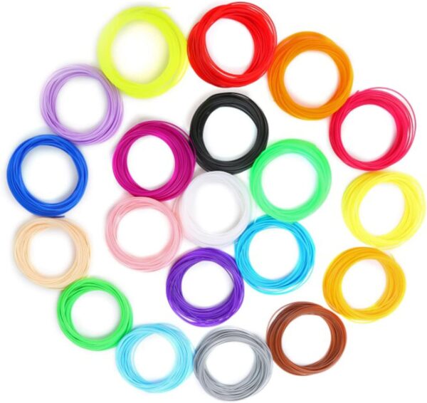 3D Pen Pla Filament Refill, 20 Rolls Bright Colors Pen Filament 3D Replacement Pen Refills, 10.9yd Per Roll - Image 6