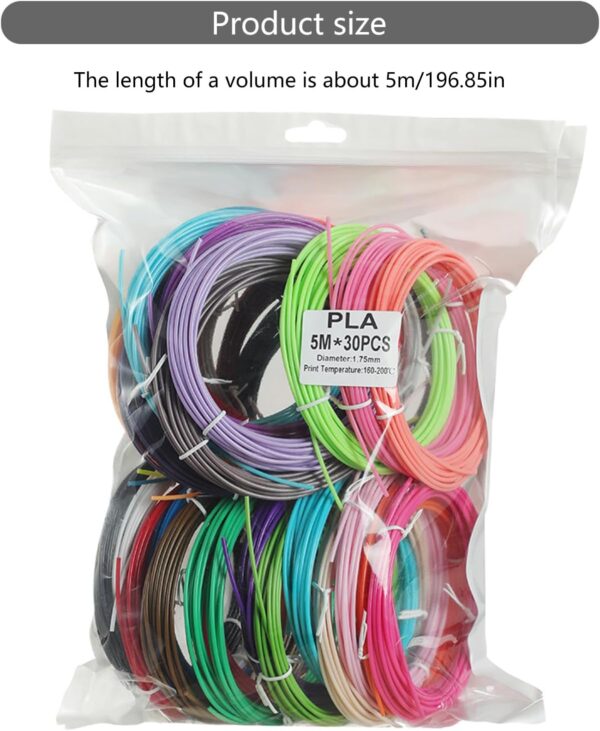 1.75mm Color 3D Pen Filament 30 Rolls Assorted Color Precisely for 3D Painting Pen Wires Refills - Image 8