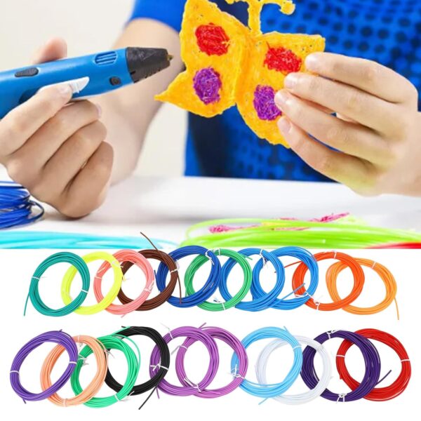 3D Pen Filament Refills, 20 Colors Low Temp 3D Printing Pen Filament PCL 1.75mm 3D Printing Pen Consumable for Children Painting, Crafting, DIY - Image 3
