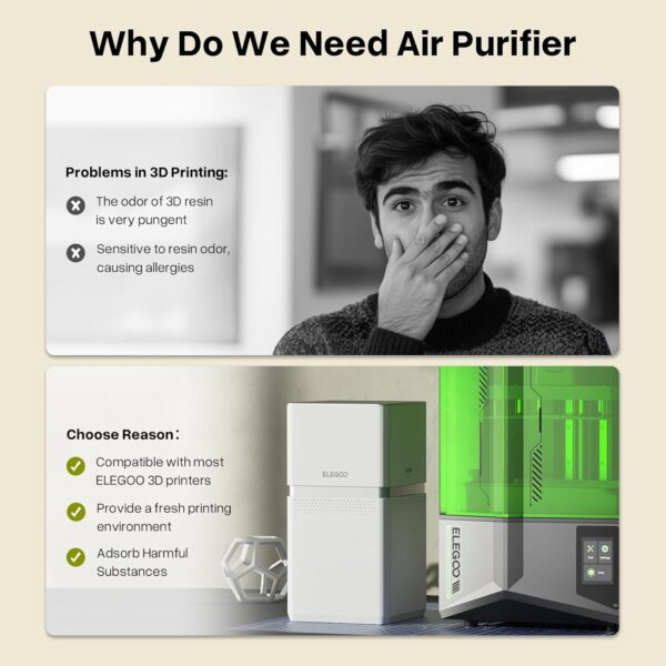 ELEGOO Marsmate Air Purifier, Large Size, Ultra-Quiet, Compatible with Saturn 4 Ultra/Saturn 4/ Saturn 3 Ultra/Saturn 2/ Mars 5 3D Printers - Image 3